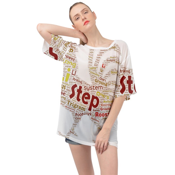 Fighting Golden Rooster  Oversized Chiffon Top