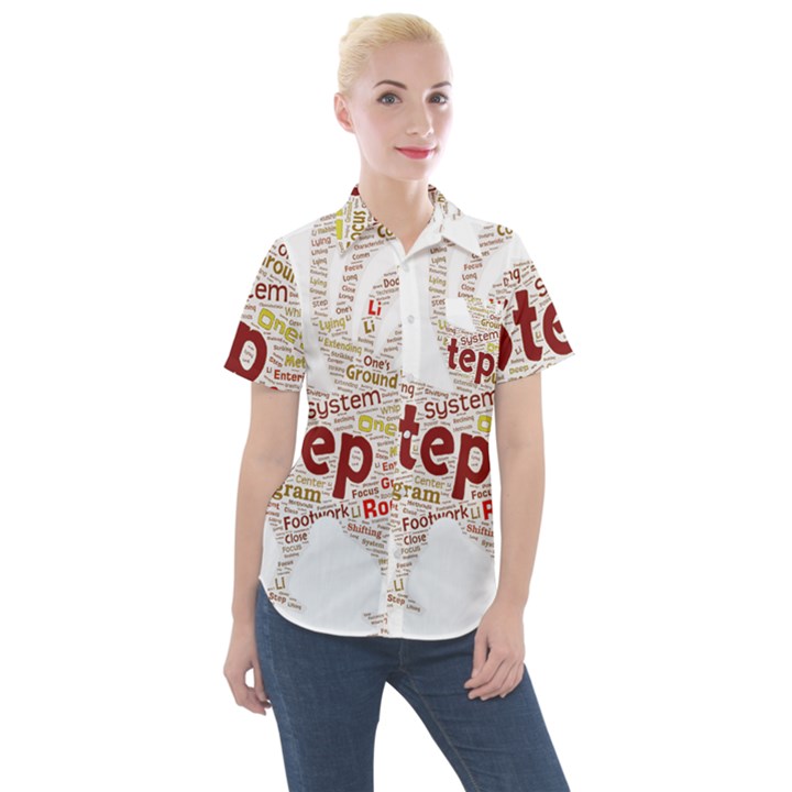 Fighting Golden Rooster  Women s Short Sleeve Pocket Shirt