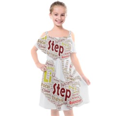 Fighting Golden Rooster  Kids  Cut Out Shoulders Chiffon Dress by Pantherworld143