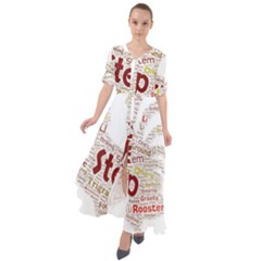 Fighting Golden Rooster  Waist Tie Boho Maxi Dress