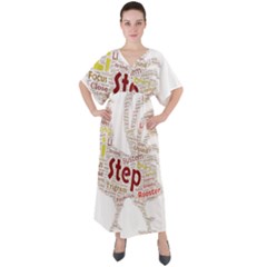 Fighting Golden Rooster  V-neck Boho Style Maxi Dress by Pantherworld143