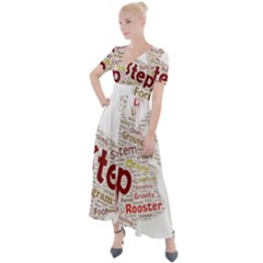 Fighting Golden Rooster  Button Up Short Sleeve Maxi Dress by Pantherworld143