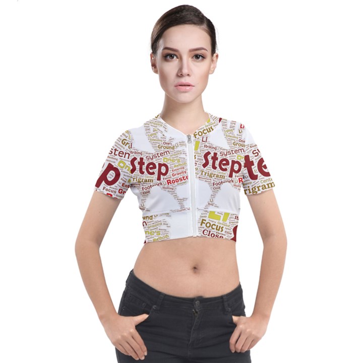 Fighting Golden Rooster Short Sleeve Cropped Jacket