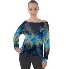 Luminescence Off Shoulder Long Sleeve Velour Top