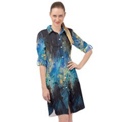 Luminescence Long Sleeve Mini Shirt Dress