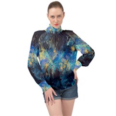 Luminescence High Neck Long Sleeve Chiffon Top by CKArtCreations