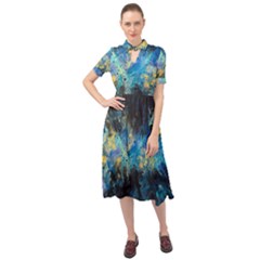 Luminescence Keyhole Neckline Chiffon Dress