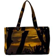 Silhouette Sunset Landscape Scene, Montevideo   Uruguay Canvas Work Bag by dflcprints