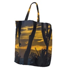 Silhouette Sunset Landscape Scene, Montevideo   Uruguay Giant Grocery Tote by dflcprints