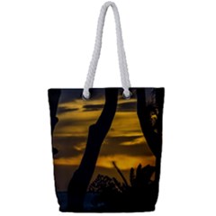 Silhouette Sunset Landscape Scene, Montevideo   Uruguay Full Print Rope Handle Tote (small) by dflcprints