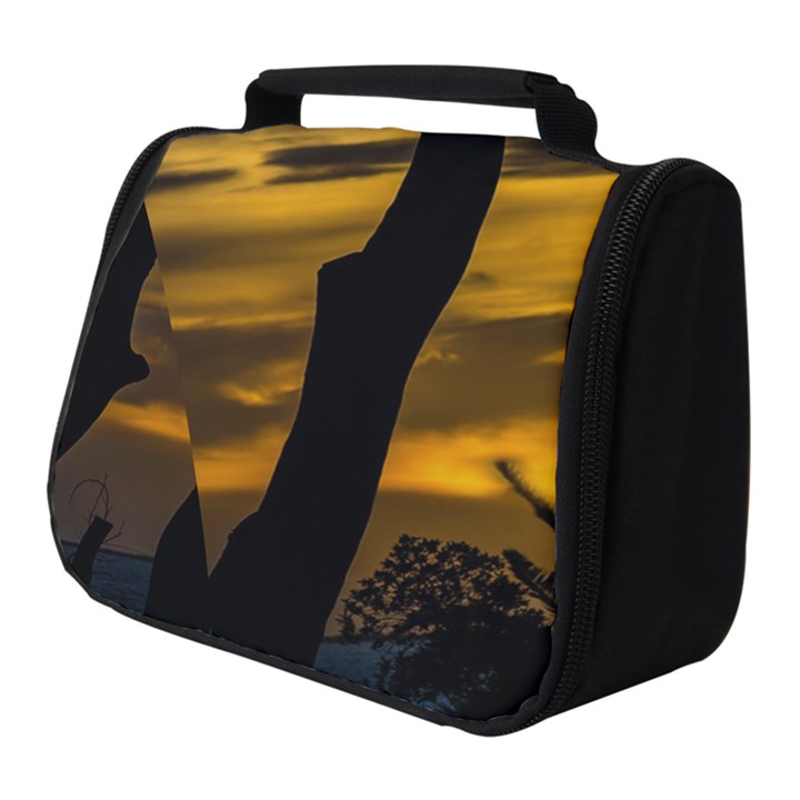 Silhouette Sunset Landscape Scene, Montevideo   Uruguay Full Print Travel Pouch (Small)