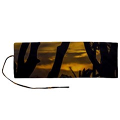 Silhouette Sunset Landscape Scene, Montevideo   Uruguay Roll Up Canvas Pencil Holder (m) by dflcprints