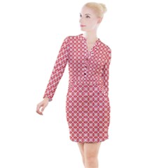 Df Persimmon Button Long Sleeve Dress by deformigo