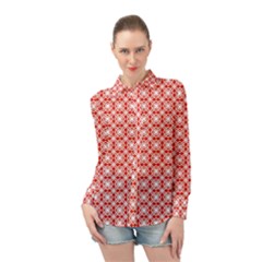 Df Persimmon Long Sleeve Chiffon Shirt