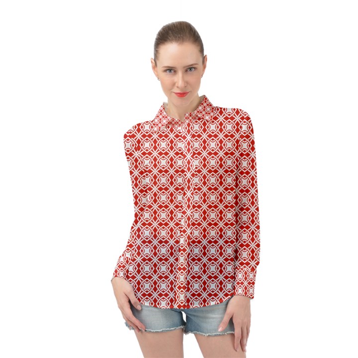 DF Persimmon Long Sleeve Chiffon Shirt