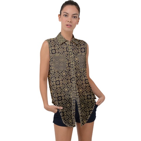 Df Nusa Penida Sleeveless Chiffon Button Shirt by deformigo