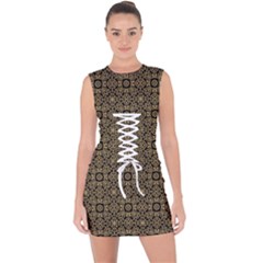 Df Nusa Penida Lace Up Front Bodycon Dress by deformigo