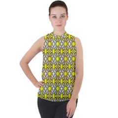 Df Fergano Mock Neck Chiffon Sleeveless Top by deformigo