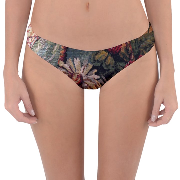 Old Embroidery 1 1 Reversible Hipster Bikini Bottoms