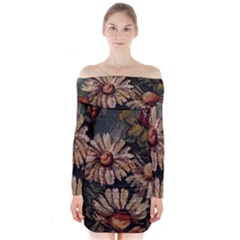 Old Embroidery 1 1 Long Sleeve Off Shoulder Dress