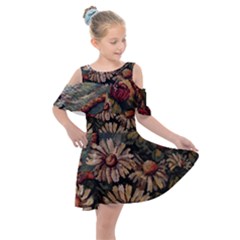 Old Embroidery 1 1 Kids  Shoulder Cutout Chiffon Dress by bestdesignintheworld