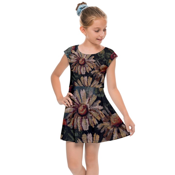 Old Embroidery 1 1 Kids  Cap Sleeve Dress