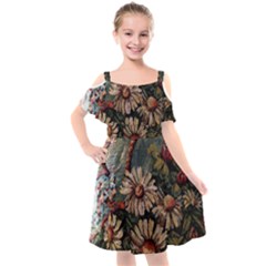 Old Embroidery 1 1 Kids  Cut Out Shoulders Chiffon Dress by bestdesignintheworld