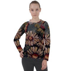 Old Embroidery 1 1 Women s Long Sleeve Raglan Tee