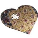 Old Embroidery 1 2 Wooden Puzzle Heart View3