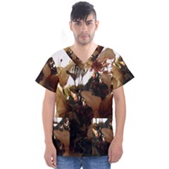 Lilies 1 1 Men s V-neck Scrub Top