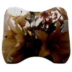 Lilies 1 1 Velour Head Support Cushion by bestdesignintheworld