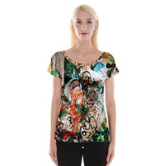 Lilies In A Vase 1 2 Cap Sleeve Top