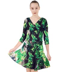 Plants 1 1 Quarter Sleeve Front Wrap Dress by bestdesignintheworld