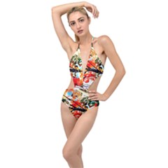 Lilies 1 7 Plunging Cut Out Swimsuit by bestdesignintheworld