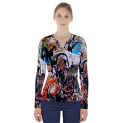 Lilies In A Vase 1 3 V-neck Long Sleeve Top by bestdesignintheworld