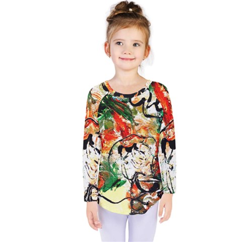 Lilies In A Vase 1 4 Kids  Long Sleeve Tee by bestdesignintheworld