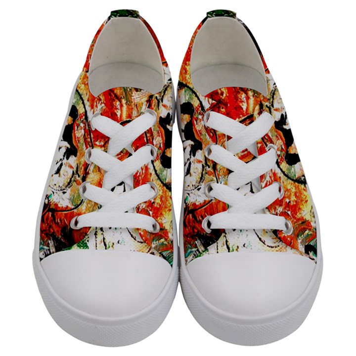 Lilies In A Vase 1 4 Kids  Low Top Canvas Sneakers