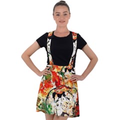 Lilies In A Vase 1 4 Velvet Suspender Skater Skirt by bestdesignintheworld