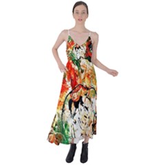 Lilies In A Vase 1 4 Tie Back Maxi Dress by bestdesignintheworld