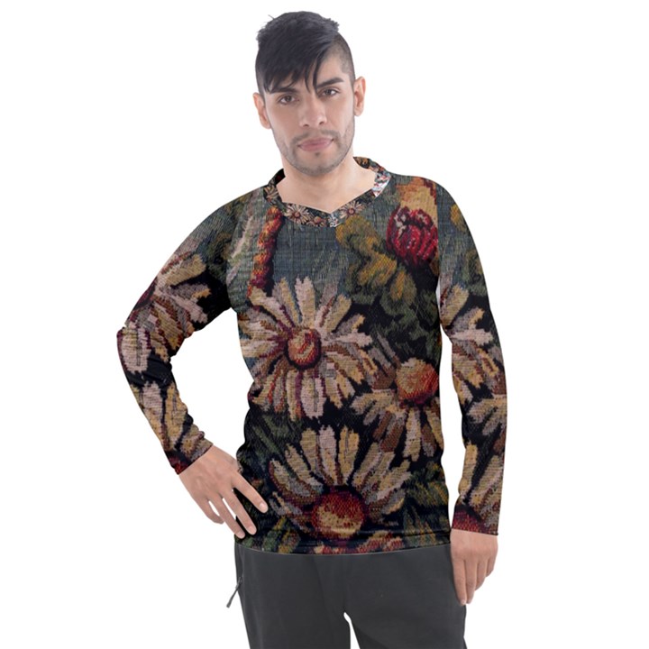 Old Embroidery 1 1 Men s Pique Long Sleeve Tee