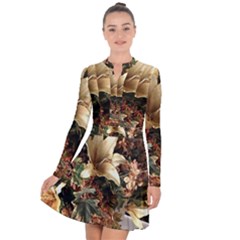 Lilies 1 4 Long Sleeve Panel Dress by bestdesignintheworld