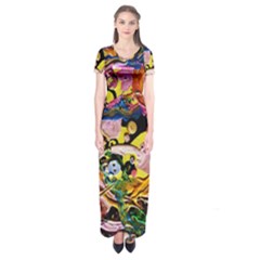 Alice Walk 1 2 Short Sleeve Maxi Dress by bestdesignintheworld