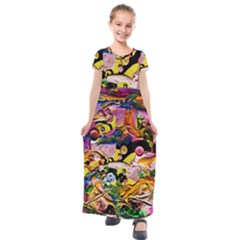 Alice Walk 1 2 Kids  Short Sleeve Maxi Dress by bestdesignintheworld