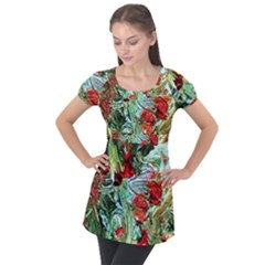 Eden Garden 1 4 Puff Sleeve Tunic Top by bestdesignintheworld