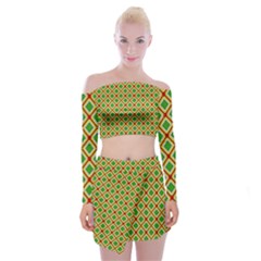 Df Irish Wish Off Shoulder Top With Mini Skirt Set by deformigo