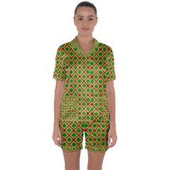 Df Irish Wish Satin Short Sleeve Pyjamas Set by deformigo