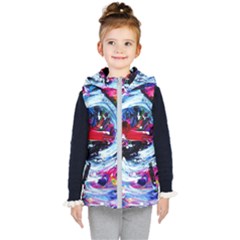 Red Airplane 1 1 Kids  Hooded Puffer Vest by bestdesignintheworld