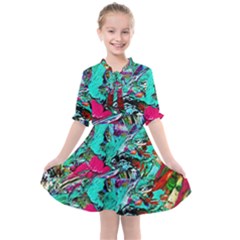 Red And Green 1 1 Kids  All Frills Chiffon Dress