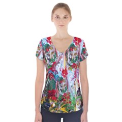 Eden Garden 1 6 Short Sleeve Front Detail Top by bestdesignintheworld