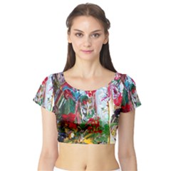 Eden Garden 1 6 Short Sleeve Crop Top by bestdesignintheworld